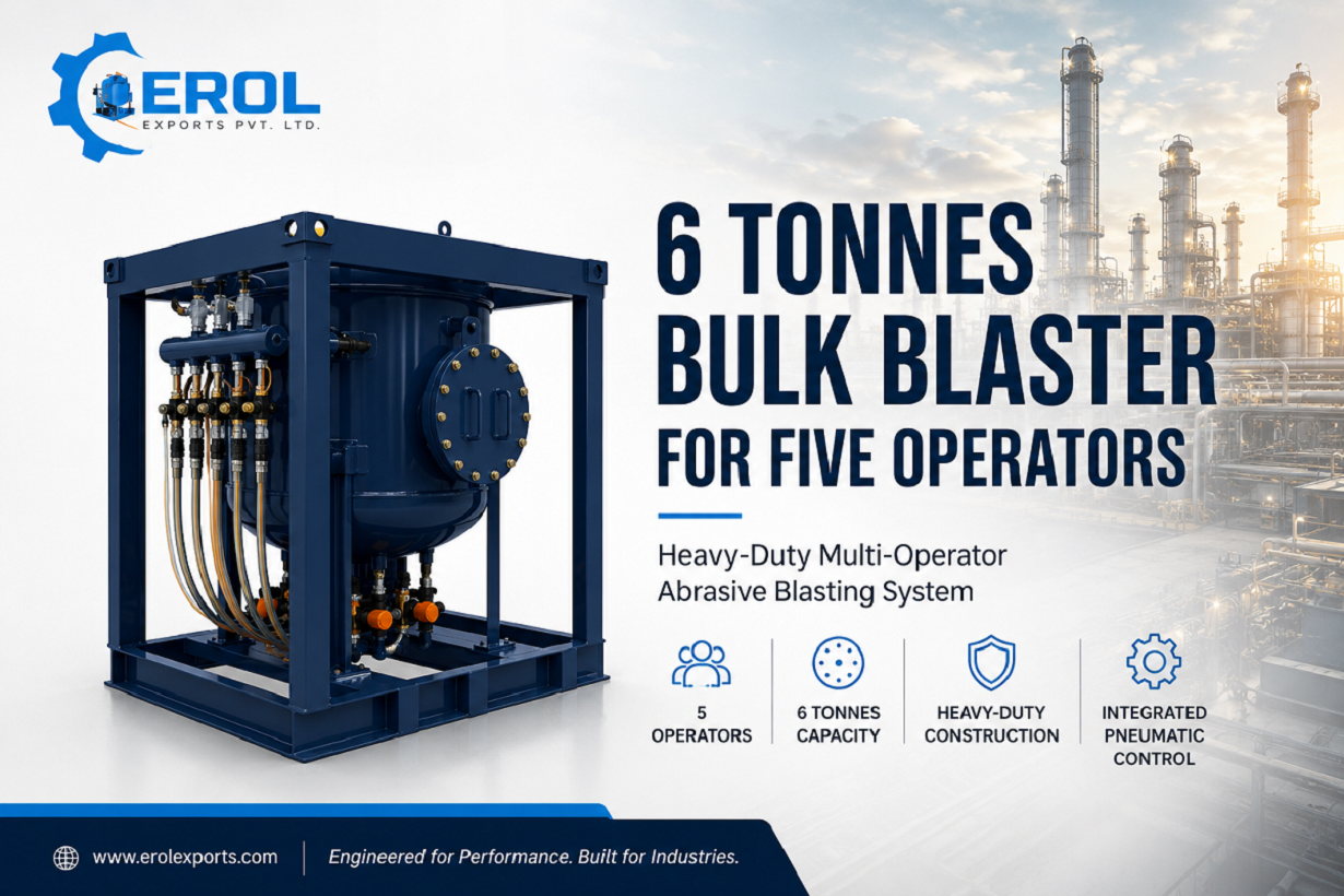 6 Tonne Bulk Blaster for Five Operators – Erol Exports’ High-Productivity Abrasive Blasting Solution